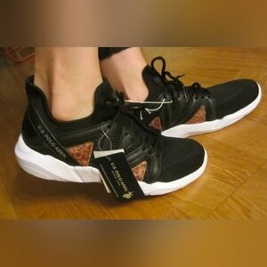 U.S. Polo Assn. Black Sneakers with Brown Accents